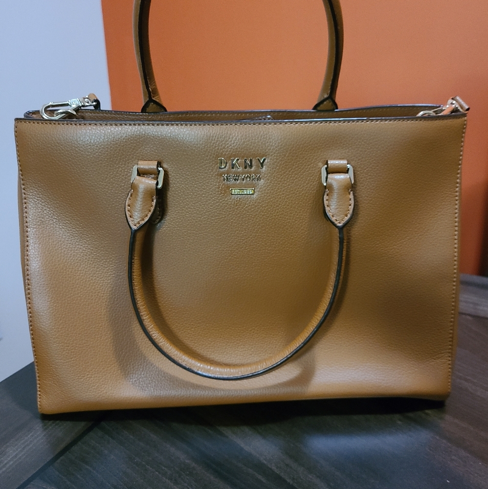 DKNY brown structured handbag